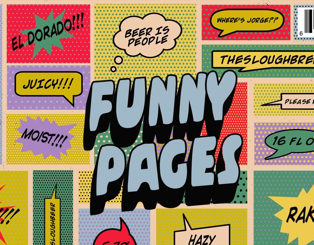 Funny Pages Hazy Pale Ale Label, The Slough