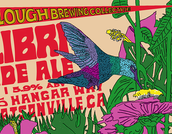 Colibri Blonde Ale Label, The Slough Brewing
