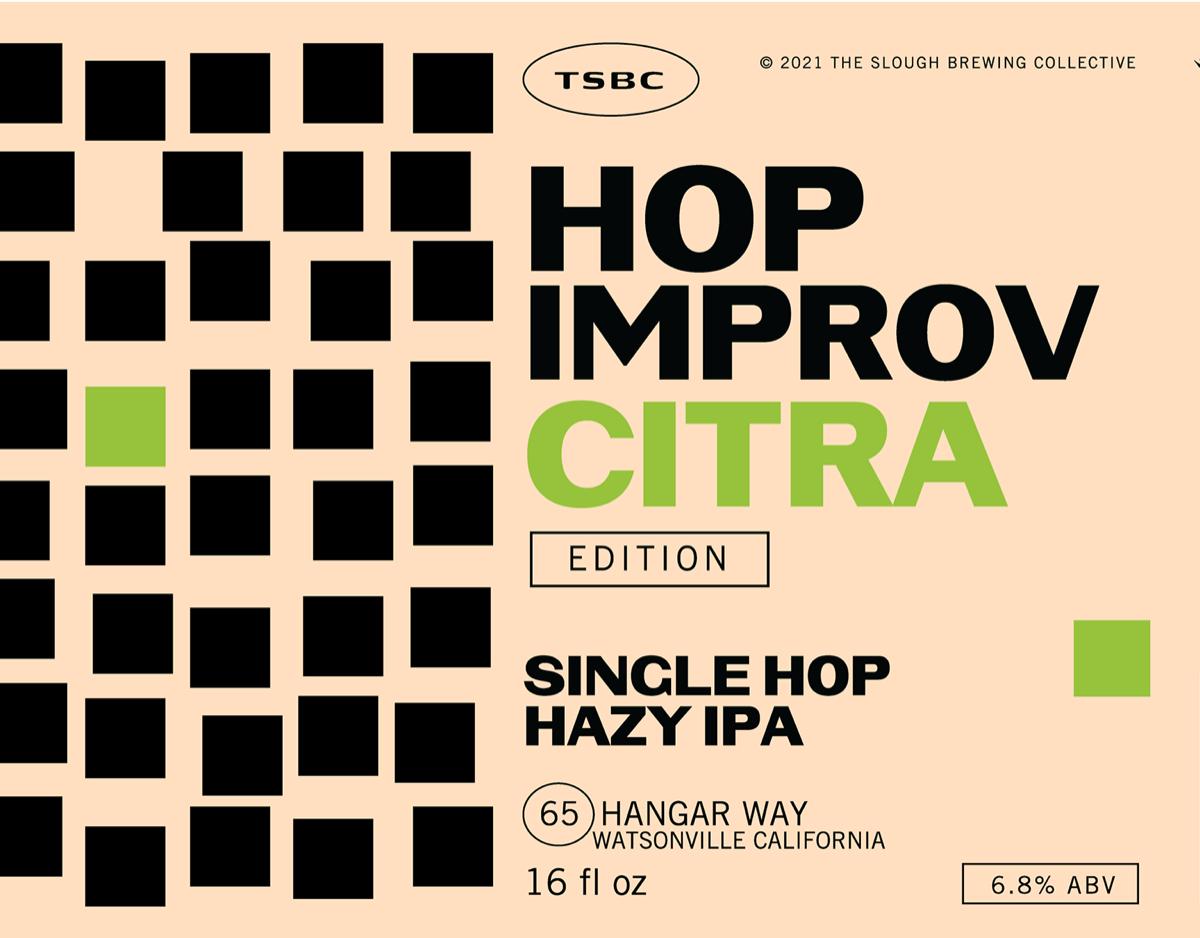 Hop Improv: Citra IPA Label, The Slough