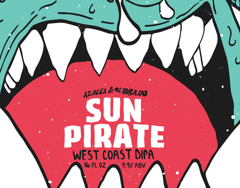 Sun Pirate West Coast DIPA Label, The Slough
