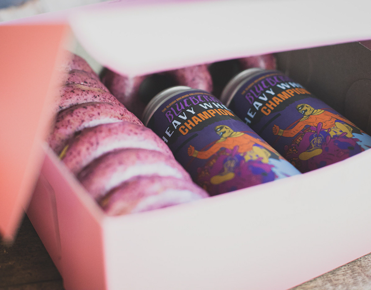 Blueberry Wheat Champion, Hole Foods Vegan Donuts