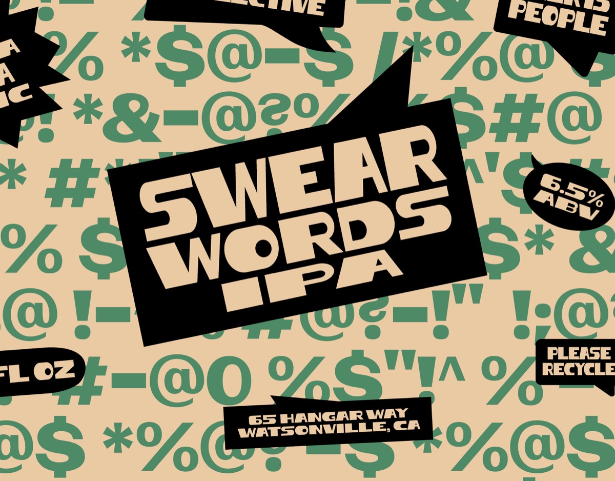 Swear Words IPA Label, The Slough Brewing Collective