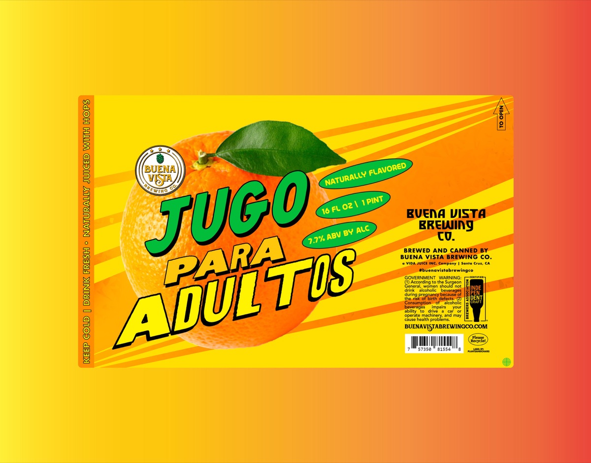 Jugo Para Adultos, 16oz Label