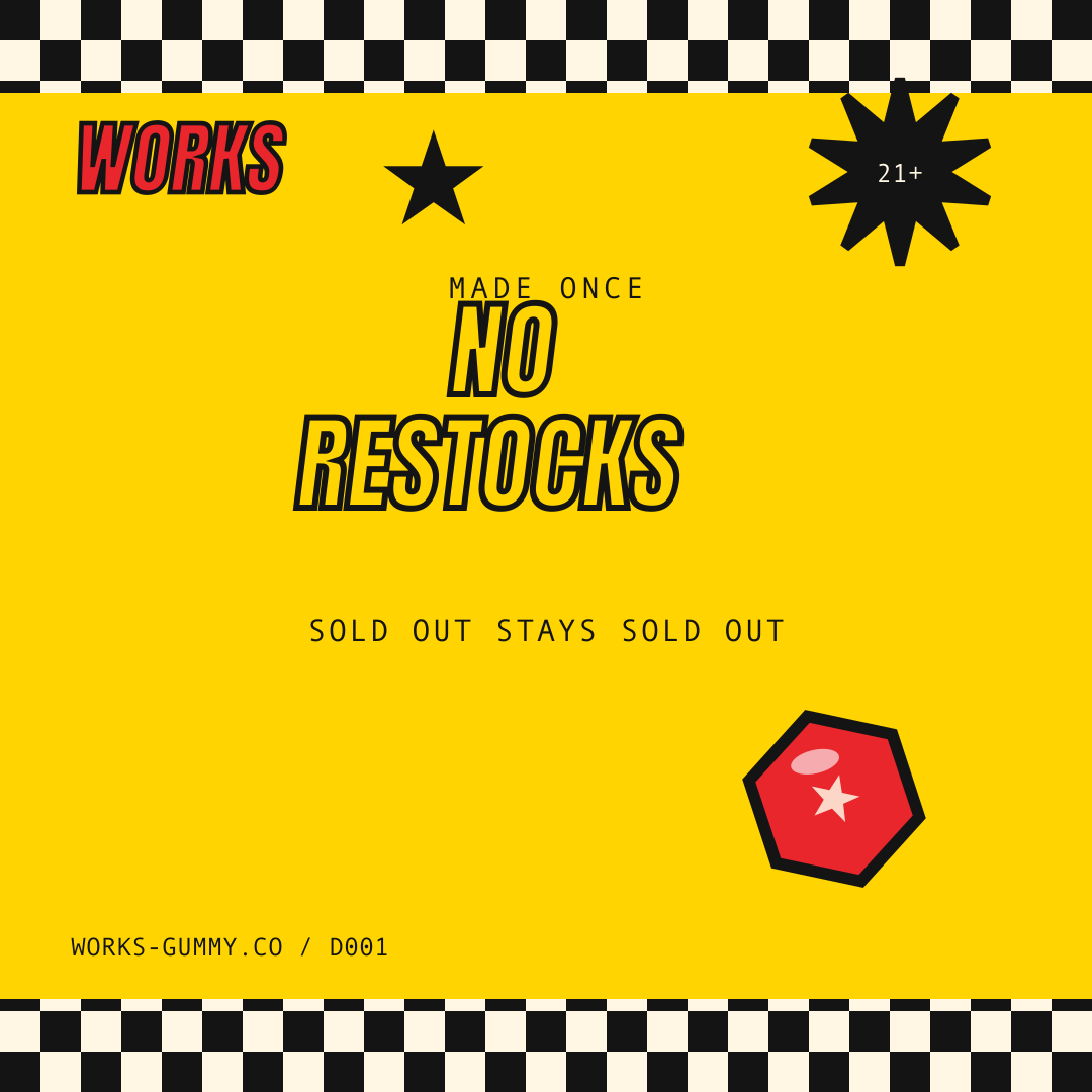 WORKS launch campaign post, No Restocks